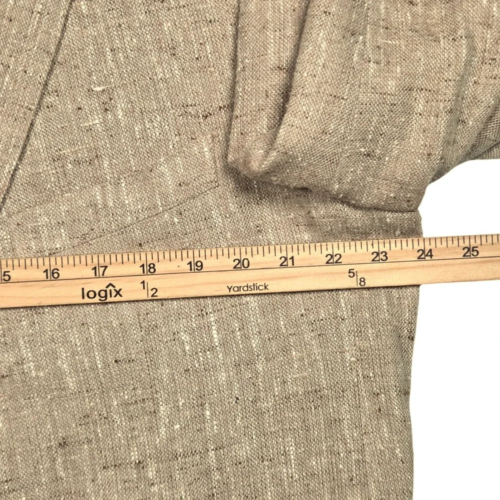Ermenegildo Zegna Sport Coat Mens 48 L Tan Silk Wool Slub Blazer Made in Italy